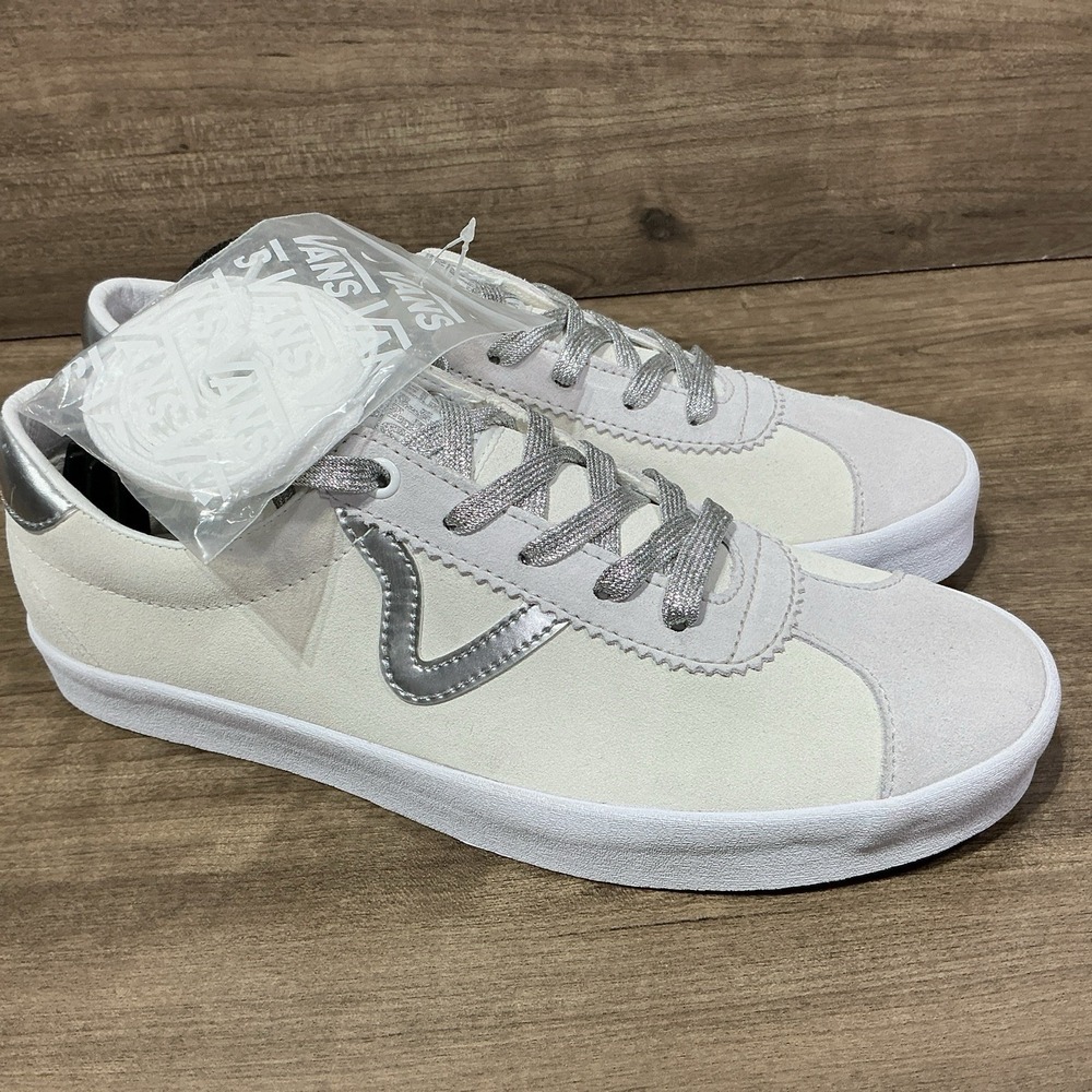 VANS Sport Low Sport White Silver Gray Suede Shoes Sneakers Womens Size 11 NEW